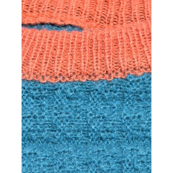 Cider Round Neckline Position Stripe Knitted Crop Sweater Medium - Picture 8 of 11